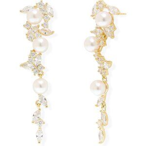 Hypoallergenic Dangle Earrings with Rhinestones & Pearls for Women's Fashion